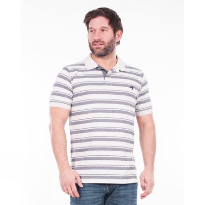 Polo Brakeburn Double Stripe Hombre - Gris / Blancas - Chile GFD376248